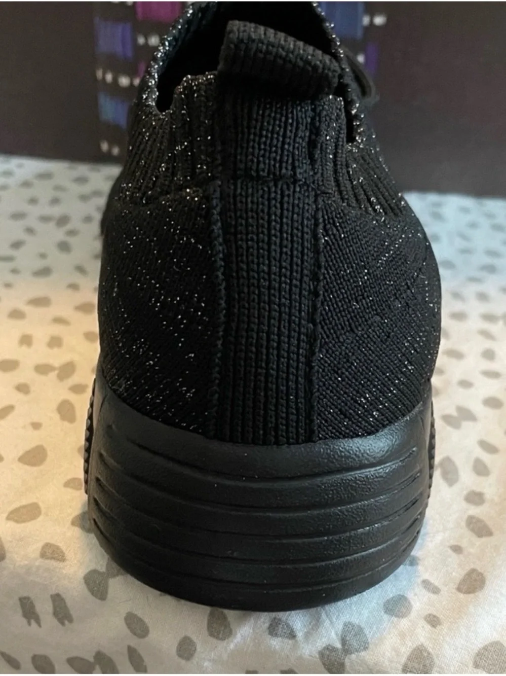 bernie mev. Black Ribbed Lug Sole Casual Sneakers - Picture 3 of 4